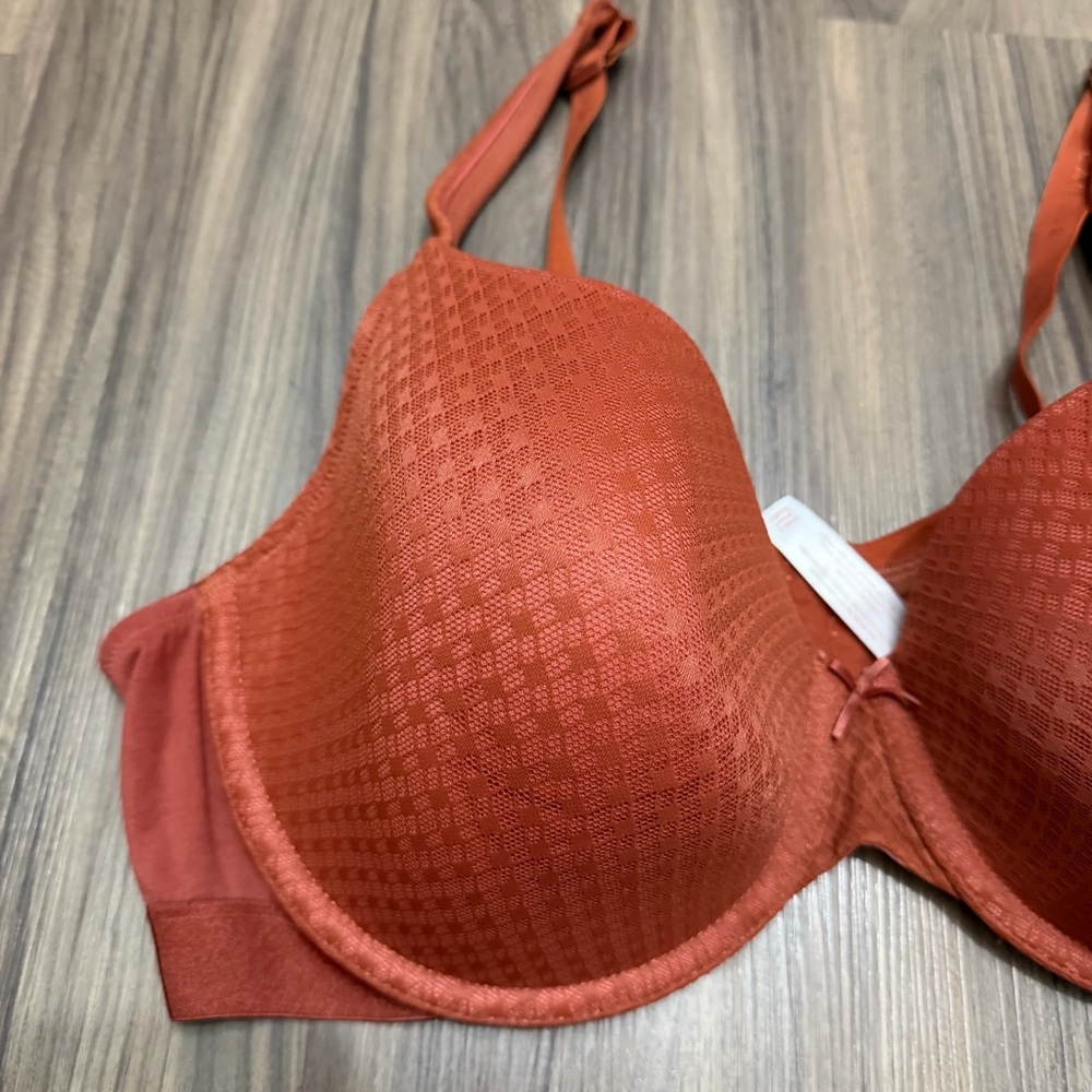 Cacique lightly lined T-shirt True Embrace orange Bra 42DD plus size - Picture 2 of 12